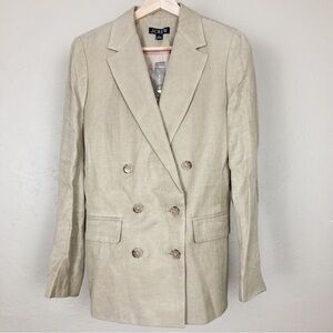 J.Crew Double Breasted Blazer Jacket in Chelsea Linen Cupro Blend